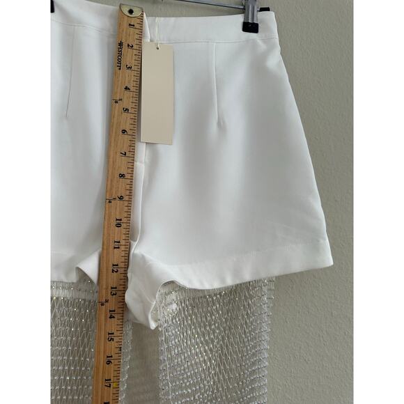 Donnée par Dieu 'SCANDELOUS' Rhinestone White Pants -Small, mesh, fishnet - Picture 14 of 16